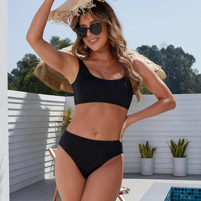Beautikini Sports Bikini Top & High Waisted Period Swim Bottoms Combo –  BEAUTIKINI