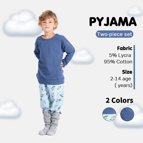 Boys' Long Sleeve Pyjama Set - Milky Way & Dino Prints