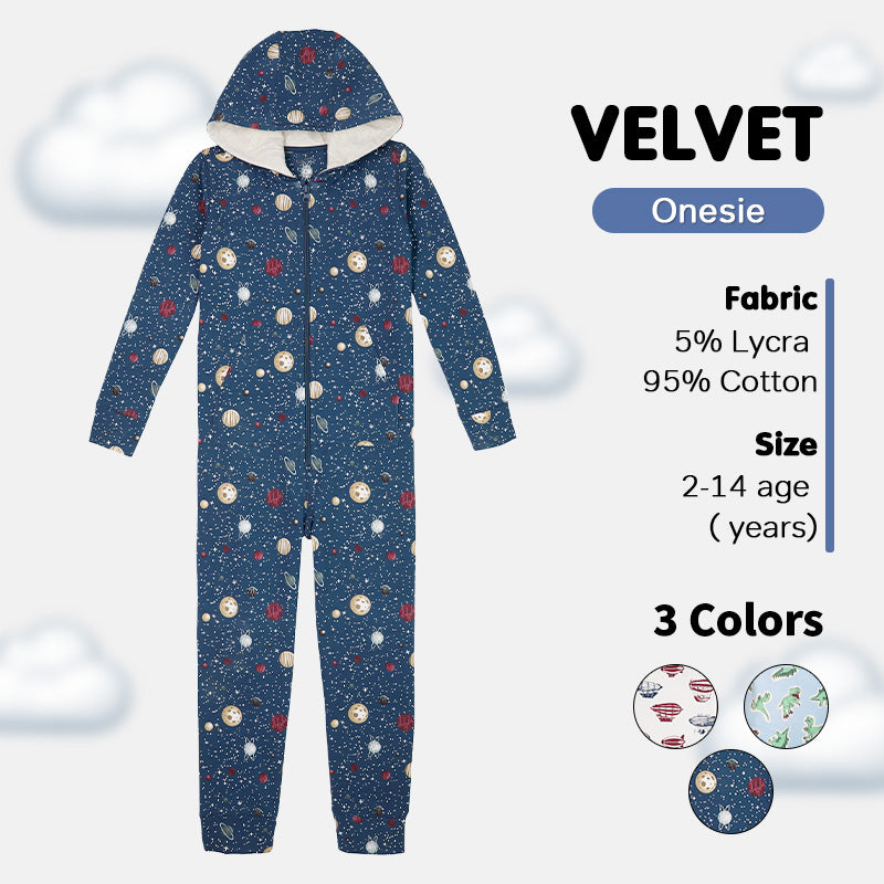 Boys' Long Sleeve Onesie - Planet, Dino & Zeppelin Prints