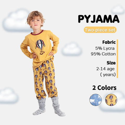 Boys' Long Sleeve Pyjama Set - Dino, Balloon Ride, Planet & Polar Bear Designs