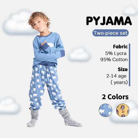 Boys' Long Sleeve Pyjama Set - Dino, Balloon Ride, Planet & Polar Bear Designs