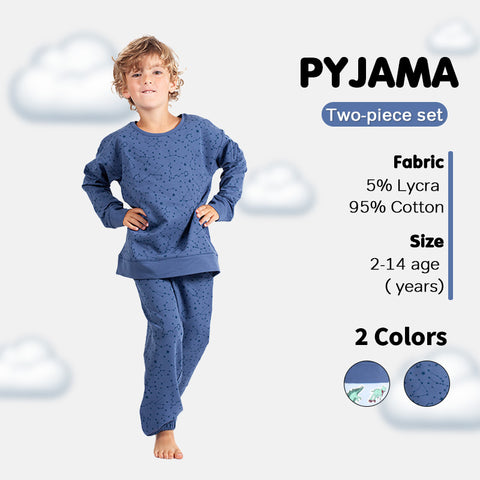 Boys' Long Sleeve Pyjama Set - Milky Way & Dino Prints