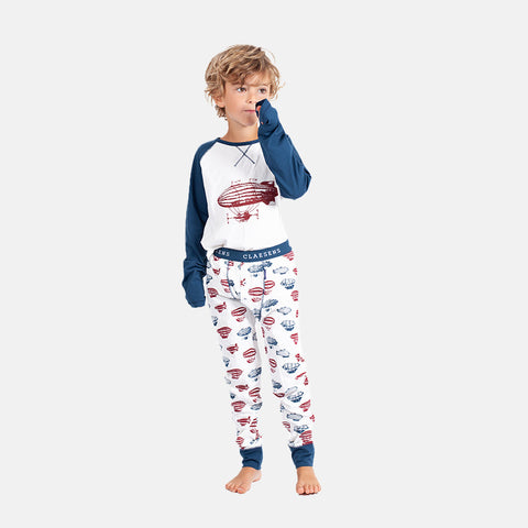 Boys' Long Sleeve Pyjama Set - Dino, Balloon Ride, Planet & Polar Bear Designs