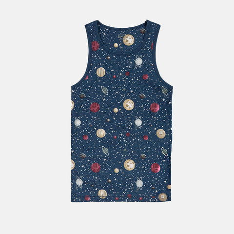 Boys' Sleeveless Singlet 2-Pack - Polar Bear, Dino, Balloon Ride & Milky Way Prints