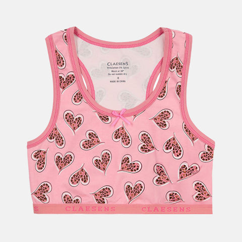 Girls' Crop Top 2-Pack - Hearts & Moths/Mushroom Design