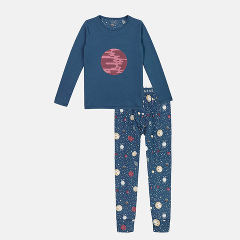 Boys' Long Sleeve Pyjama Set - Dino, Balloon Ride, Planet & Polar Bear Designs