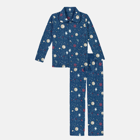 Boys' Long Sleeve Pyjama Set - Balloon Ride & Planet Prints