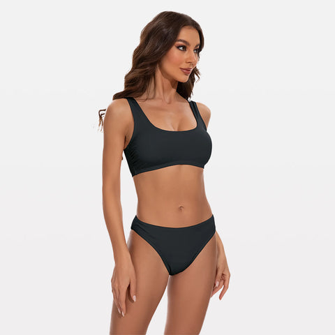 Beautikini Perioden-Badebekleidungs-Set mit Sportoberteil und niedriger Taille