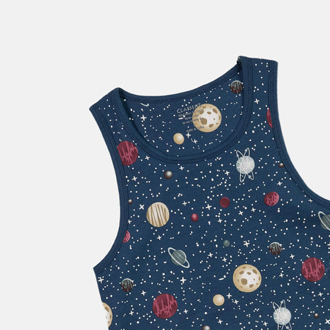 Boys' Sleeveless Singlet 2-Pack - Polar Bear, Dino, Balloon Ride & Milky Way Prints