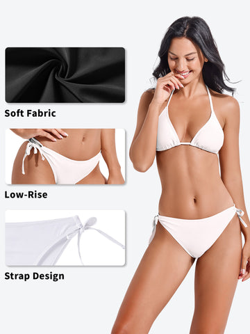 Beautikini Women's Two Piece Swimsuits Sexy Brazilian Bikini Sets Halter String Bathing Suit Tie Side Thong Triangle Bottom