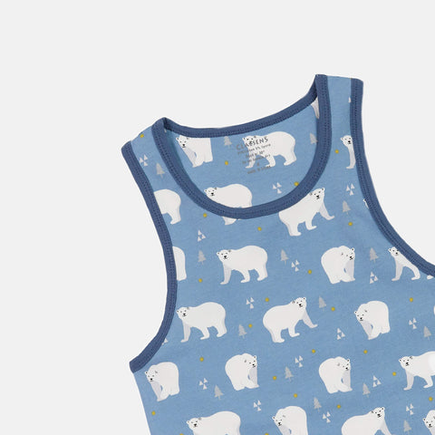 Boys' Sleeveless Singlet 2-Pack - Polar Bear, Dino, Balloon Ride & Milky Way Prints