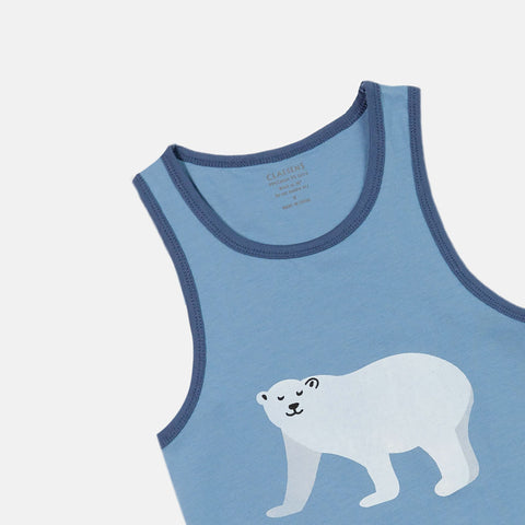 Boys' Sleeveless Singlet 2-Pack - Polar Bear, Dino, Balloon Ride & Milky Way Prints