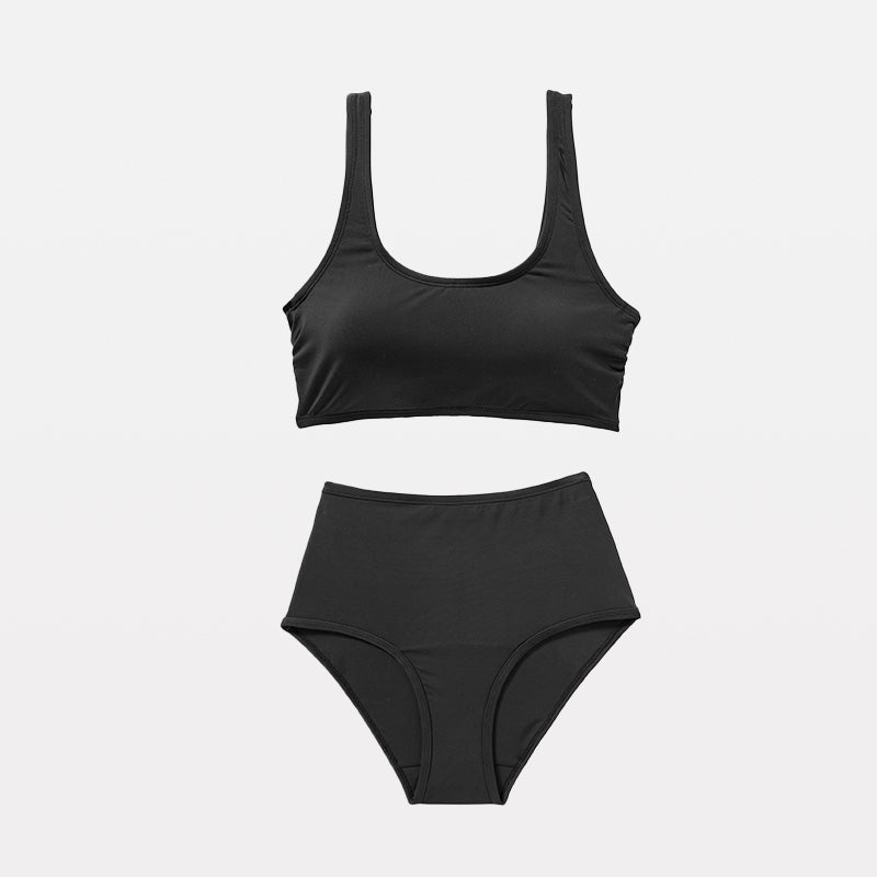 Beautikini Period Swimwear High Waisted Bottoms Sport Top Set