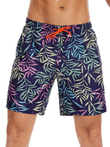 【2 pieces】Men's Floral Print Drawstring Waist Lounge Shorts, Regular Fit Casual Comfy Pocket Shorts, Sleepwear & Loungewear for All Seasons