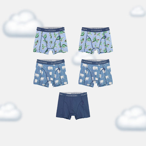 Boys' Boxer Shorts 5-Pack - Multi Animal, Balloon & Planet Prints