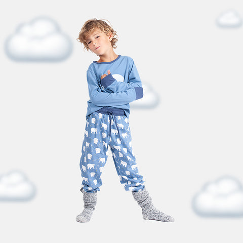 Boys' Long Sleeve Pyjama Set - Dino, Balloon Ride, Planet & Polar Bear Designs