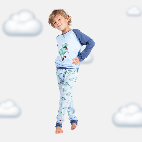 Boys' Long Sleeve Pyjama Set - Dino, Balloon Ride, Planet & Polar Bear Designs