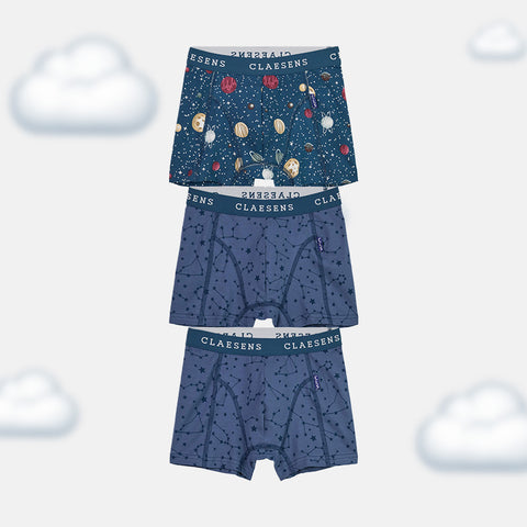 Boys' Boxer Shorts 3-Pack - Polar Bear, Dino, Balloon Ride & Milky Way Prints