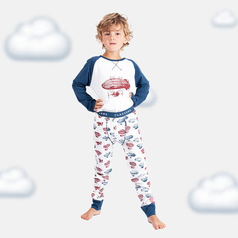 Boys' Long Sleeve Pyjama Set - Dino, Balloon Ride, Planet & Polar Bear Designs