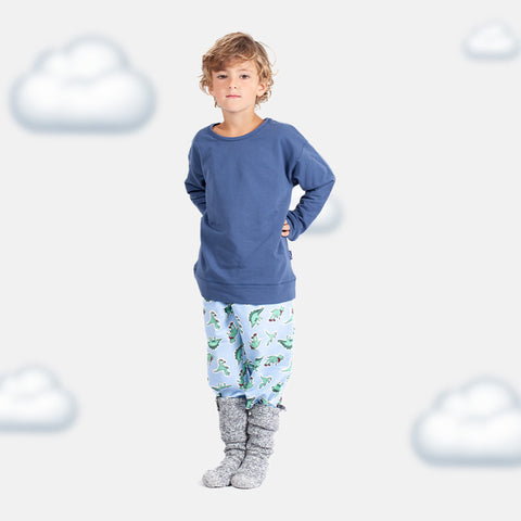 Boys' Long Sleeve Pyjama Set - Milky Way & Dino Prints