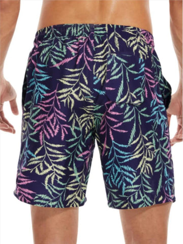 【2 pieces】Men's Floral Print Drawstring Waist Lounge Shorts, Regular Fit Casual Comfy Pocket Shorts, Sleepwear & Loungewear for All Seasons